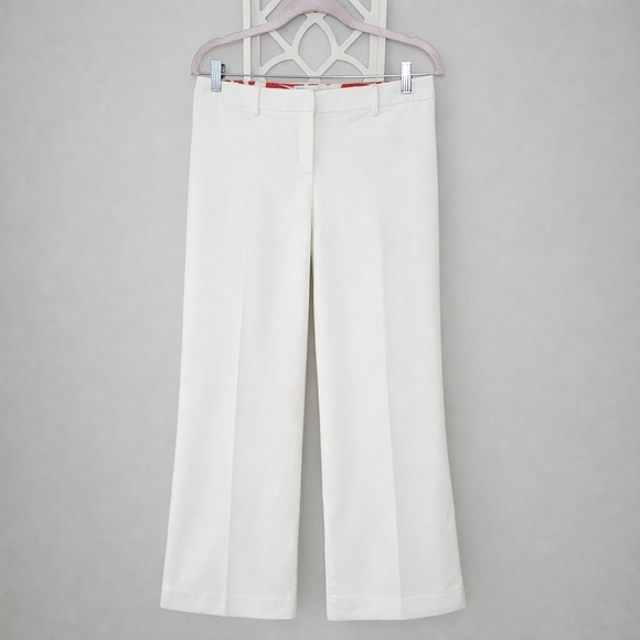 Milly of New York Pants - Vintage Milly of New York Y2K Wide Leg Trousers White Cotton Silk Lined Size 10